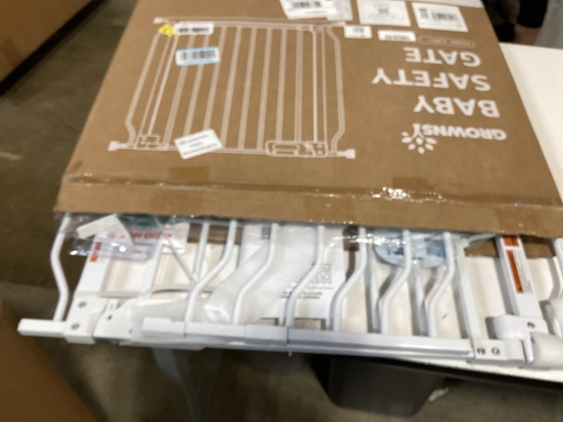Condition photo showing Good Condition for mom's choice-grownsy baby gate for stairs, 29.5"-48.4" pressure mounted baby gate for top of stair&doorway with v-shaped rods, anti-trip pedal, extra wide stairs dog gate easy install w/red reminder white 29"-48"*30"