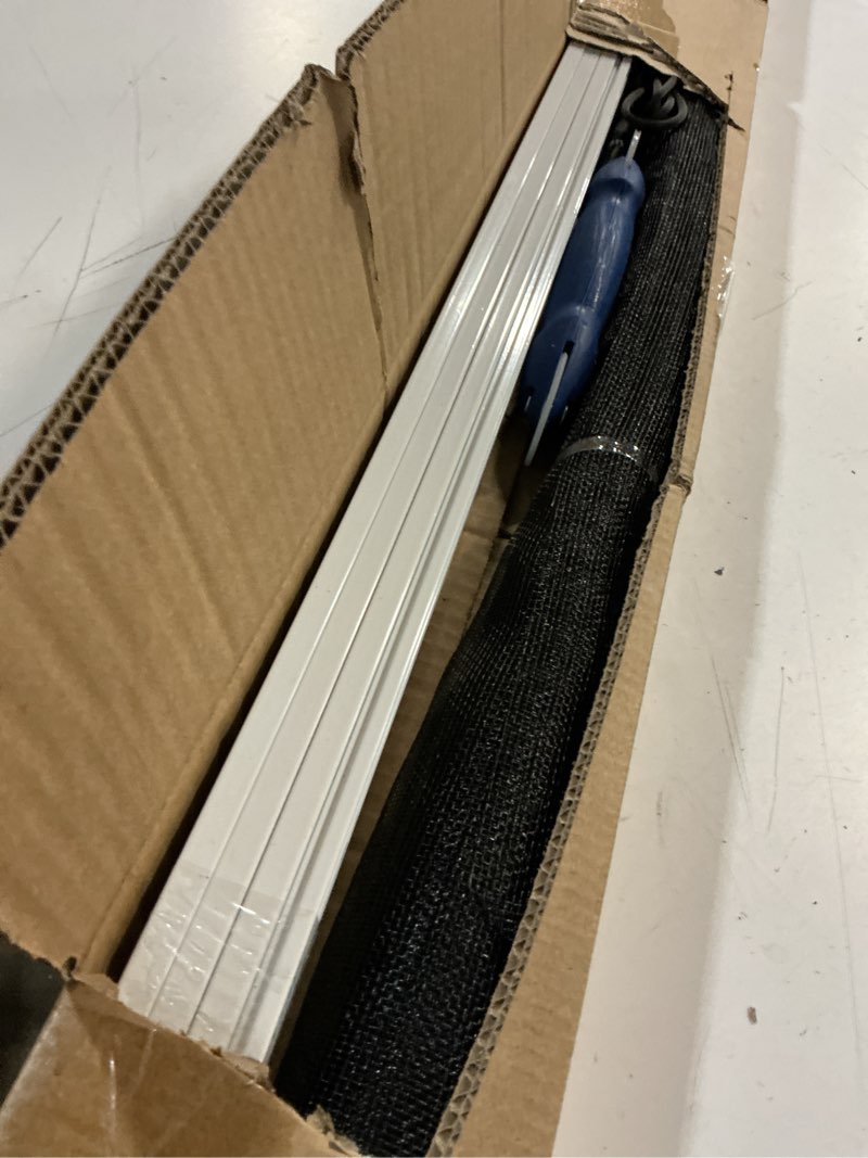 Condition photo showing Good Condition for paramondo 2 sets diy window screen frame kit, easy cut-to-size design window screen, includes screen mesh, frame parts & tools for window screen replacement, white, 46" lx 46"w white - 46" lx 46"w