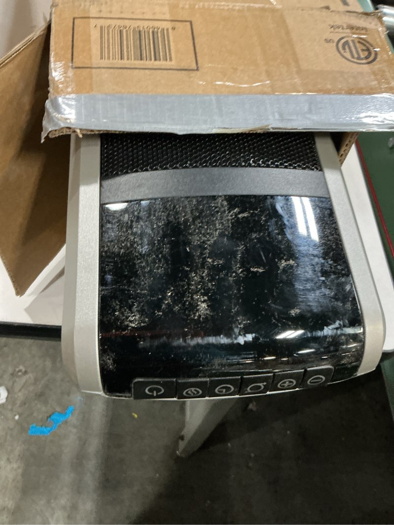 Condition photo showing As Is for Lasko Oscillating Digital Ceramic Tower Heater for Large Rooms, with Adjustable Thermostat, Timer and Remote Control, 29 Inches, 1500W, Black, 5586 Black 5586 Tower Heater space heater