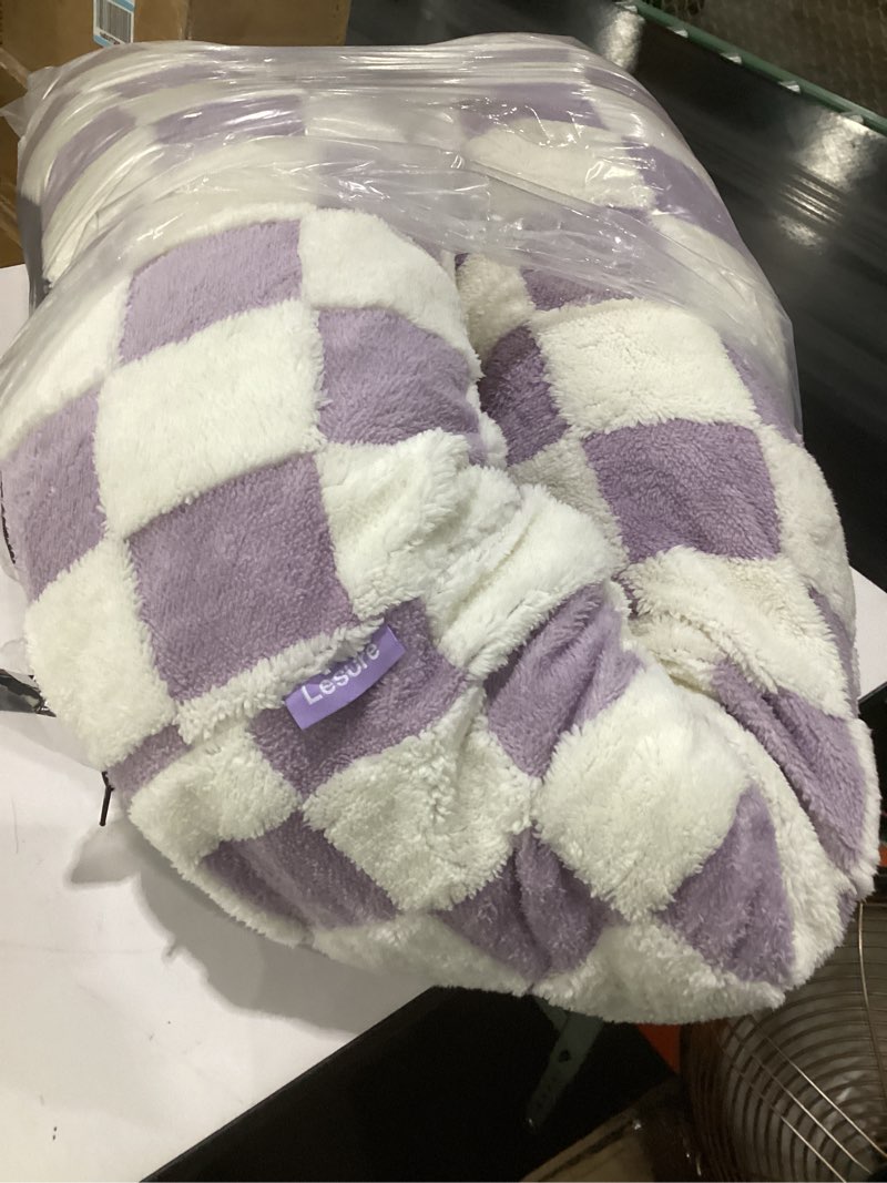 Condition photo showing As Is for (size unknown)lesure cute dog bed for small dogs - washable puppy beds,cozy rectangle orthopedic pet sofa with jacquard shaggy plus,h lavender checks