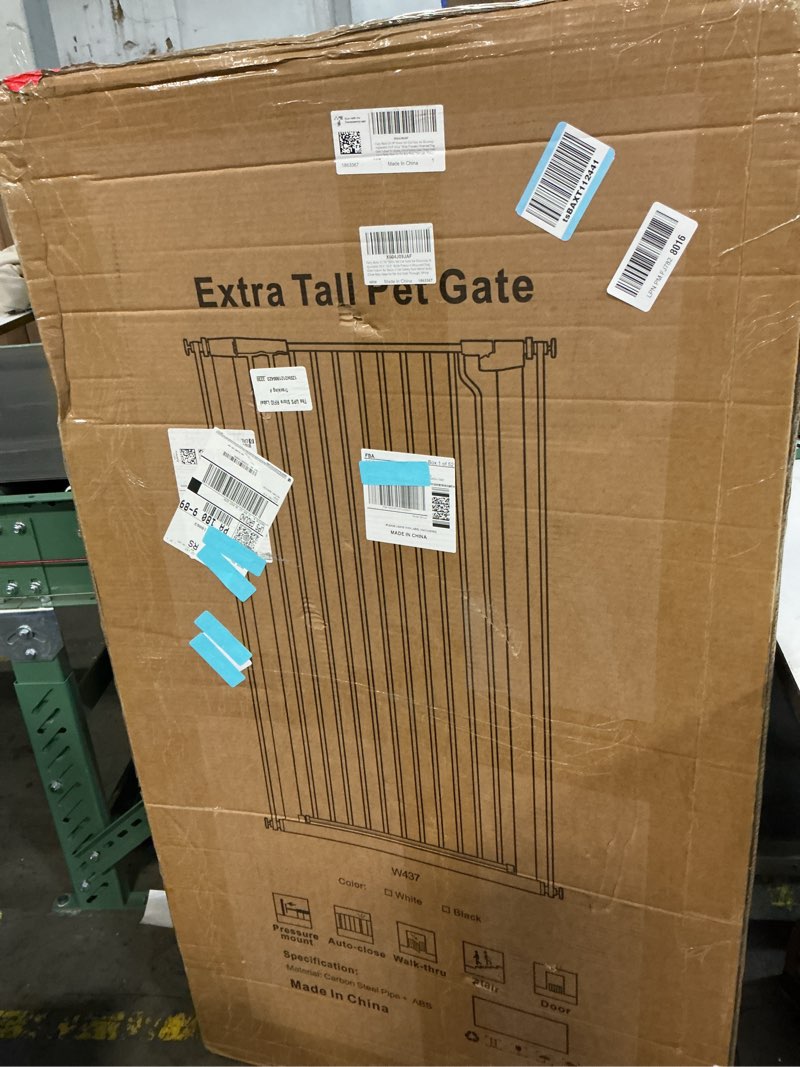 Condition photo showing Good Condition for Fairy Baby 51.18" Extra Tall Cat Gate for Doorway, Adjustable 29.5"-32.6" Wide Pressure Mounted Dog Gate Indoor for Stairs, Child Safety Gate Metal Auto Close Baby Gate for Pet Kid Walk Through, White White 29.5"-32.6"