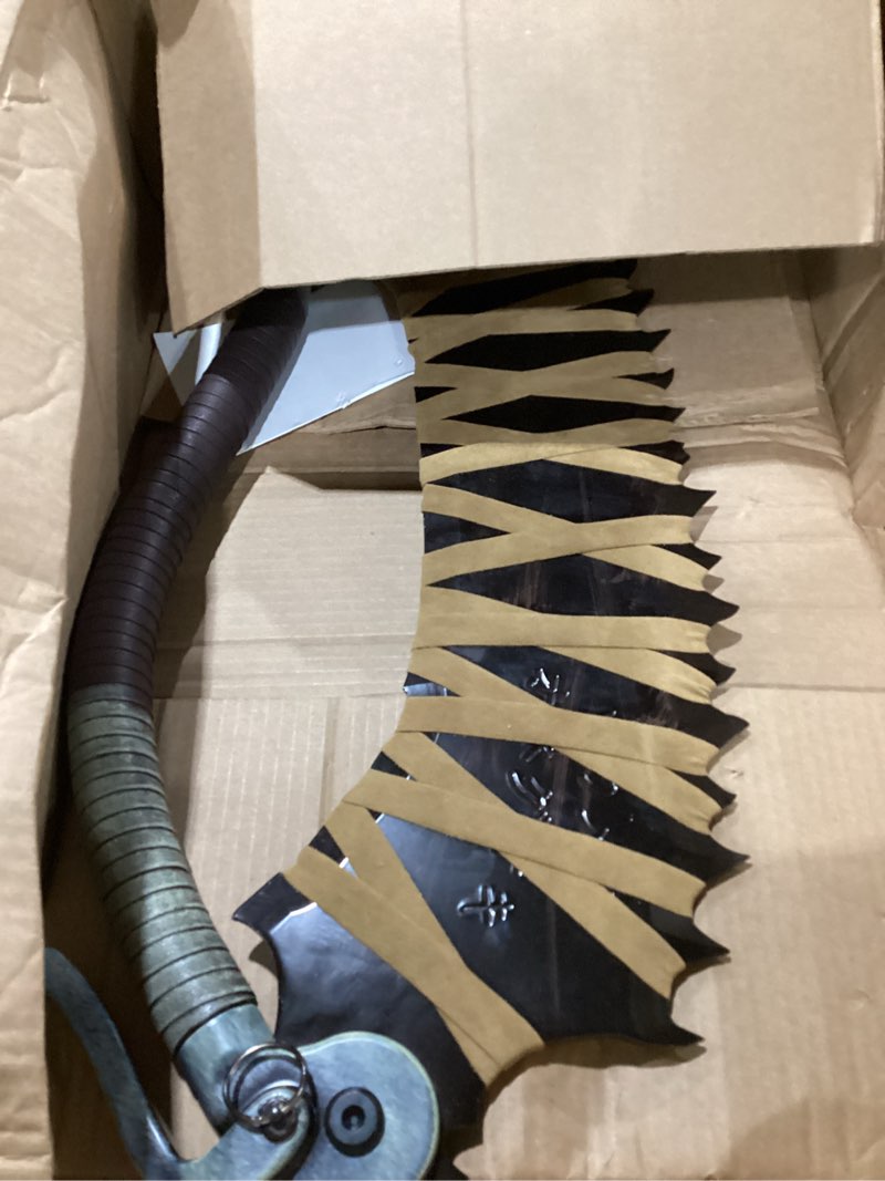 Condition photo showing As Is for 39“/47”/51" bloodborne ludwig sword metal,lady maria sword moonlight cursed holy sword with pegboard hunter saw cleaver(metal )