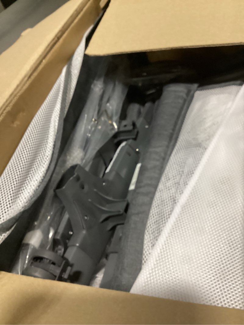 Condition photo showing As Is for ezebaby bedside bassinet for baby, portable baby bassinet bedside sleeper for newborn infants with wheels storage basket, adjustable 7 heights and all mesh sides deep gray