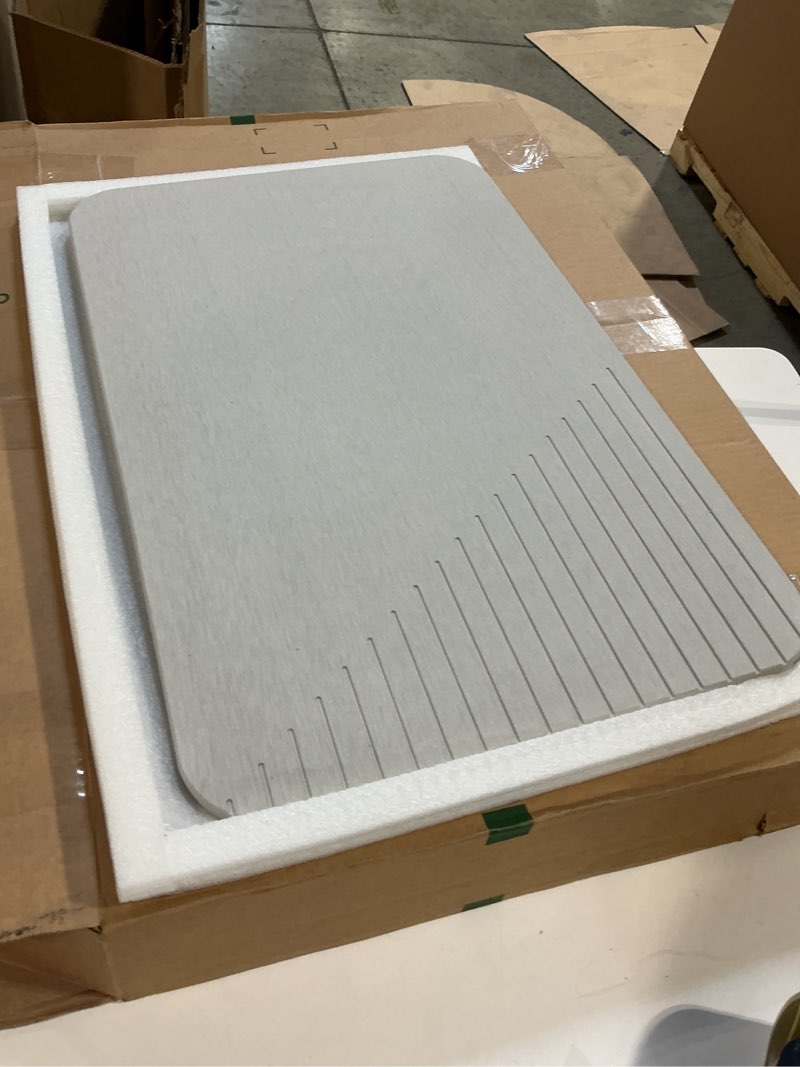 Condition photo showing Good Condition for thmins extra large stone bath mat, 32''x20'' non-slip diatomaceous earth stone bath mat, super absorbent quick drying for bathroom, easy to clean grey 31.5x19.7'' 1