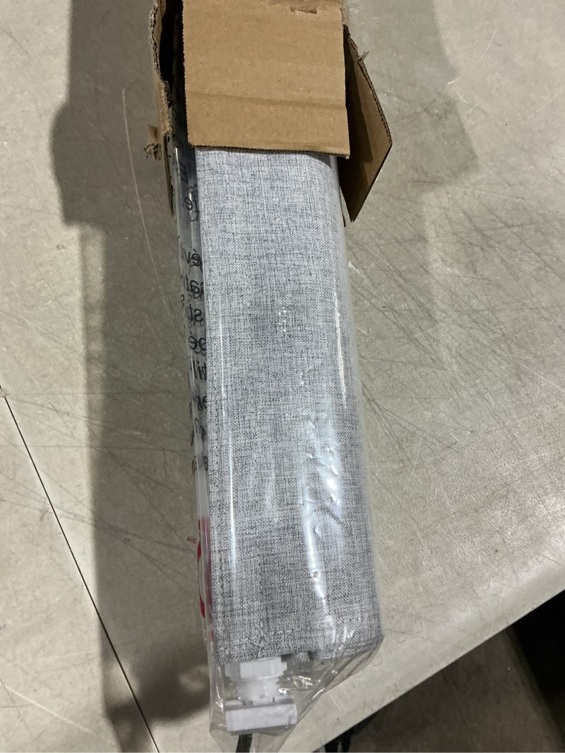 Condition photo showing Good Condition for lazblinds no drill roman shades for windows, cordless blackout window shades with uv protection, polyester fabric for bedroom & living room, 27" w x 64" h, grey blackout - faux linen - grey 27"w x 64"h