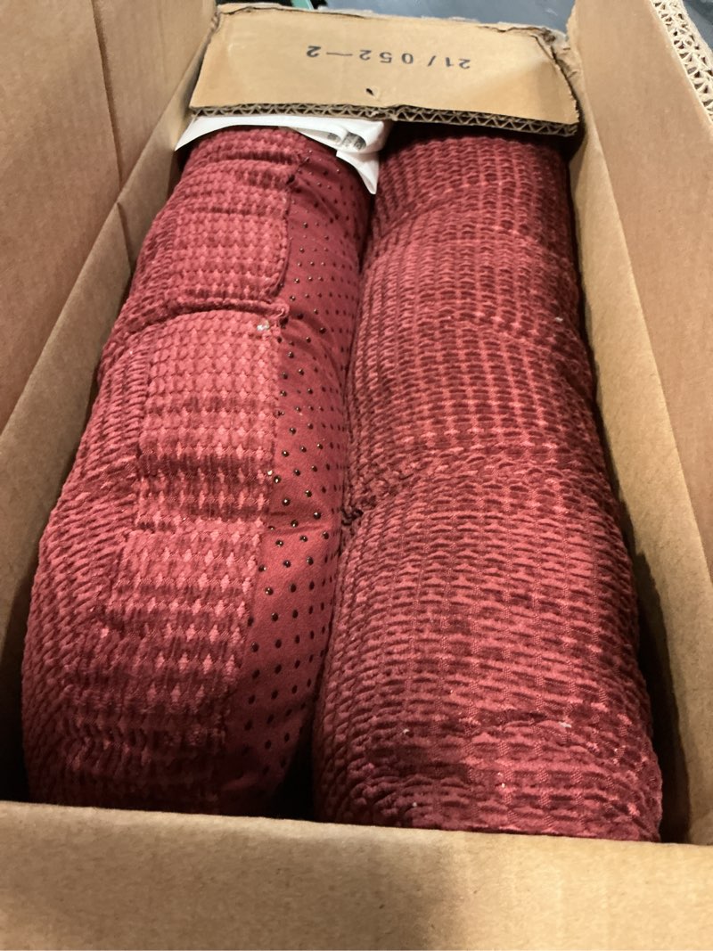 Condition photo showing Good Condition for Arlee Chair Cushions for Dining Chairs, Set of 2 - Memory Foam Chair Pads, Non-Skid Backing - Durable Thick Seat Cushions for Kitchen, Office, Patio, 15" L x 14" W - Burgundy Red Burgundy Red Set of 2