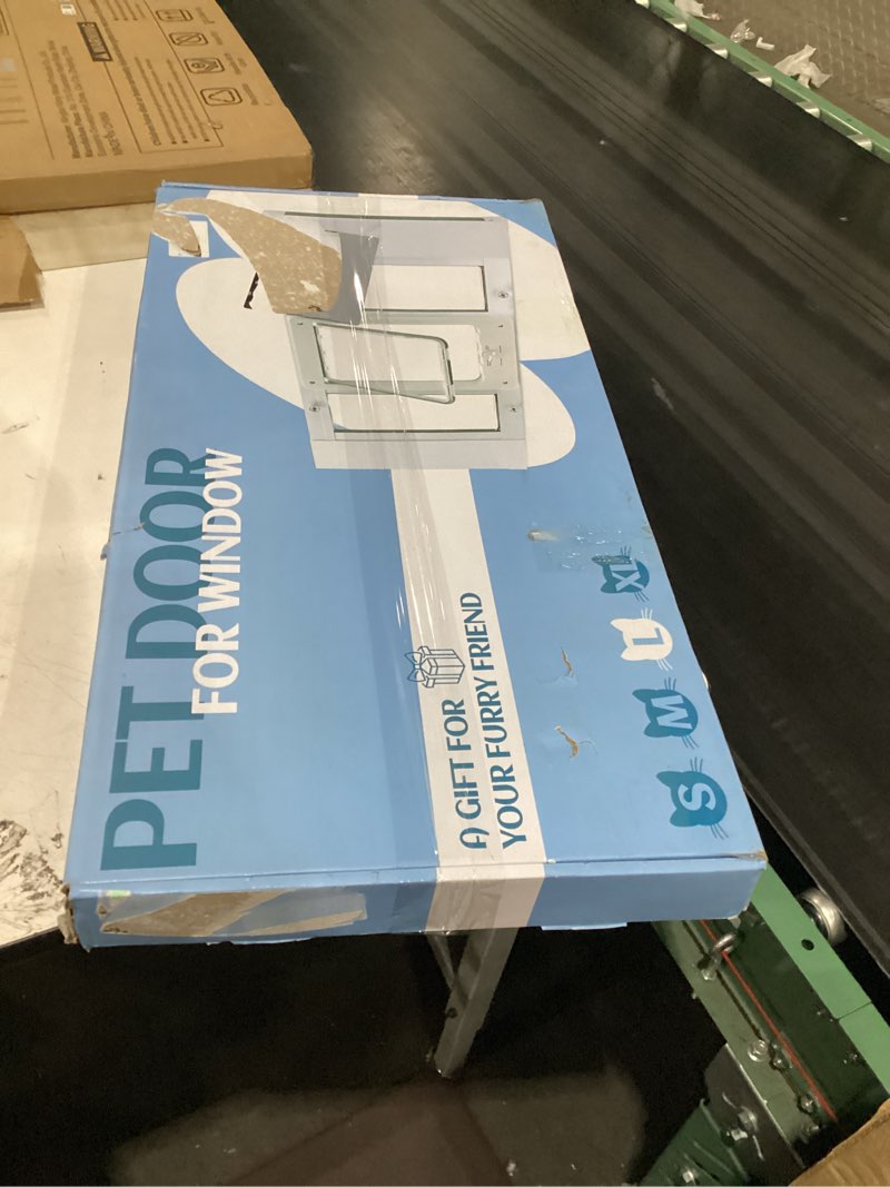 Condition photo showing As Is for pet door for window 