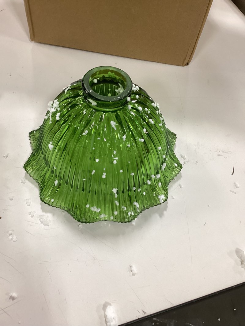 Condition photo showing Good Condition for Uonlytech Replacement for Vintage Bedroom Table Fixture Floor Light Shaped Room Transparent Decoration Home Chandelier Bell Glass Cover Shade Green Sconce Lampshade Pendant Living Lamp Wall