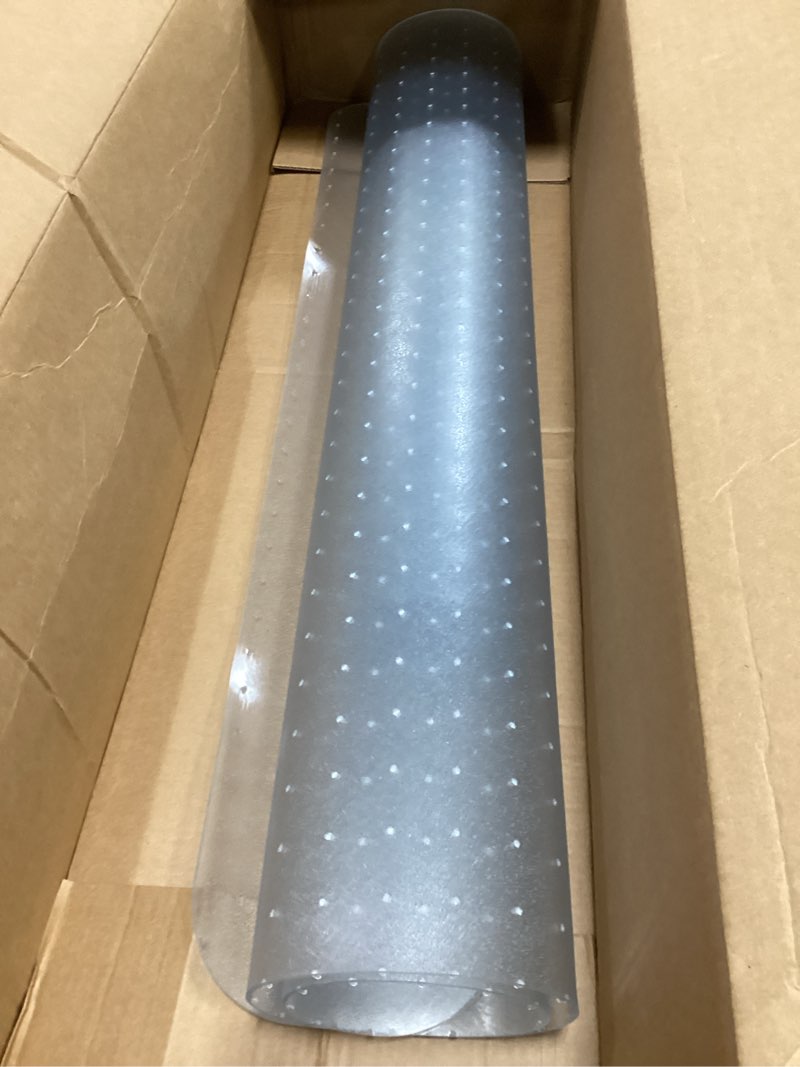 Condition photo showing Good Condition for office chair mat for low pile carpeted floors with lip, 36" x 48" plastic floor mat for desk chair on carpet,easy glide carpet protector mat for computer chairs,rolling chairs,home,office non-slip