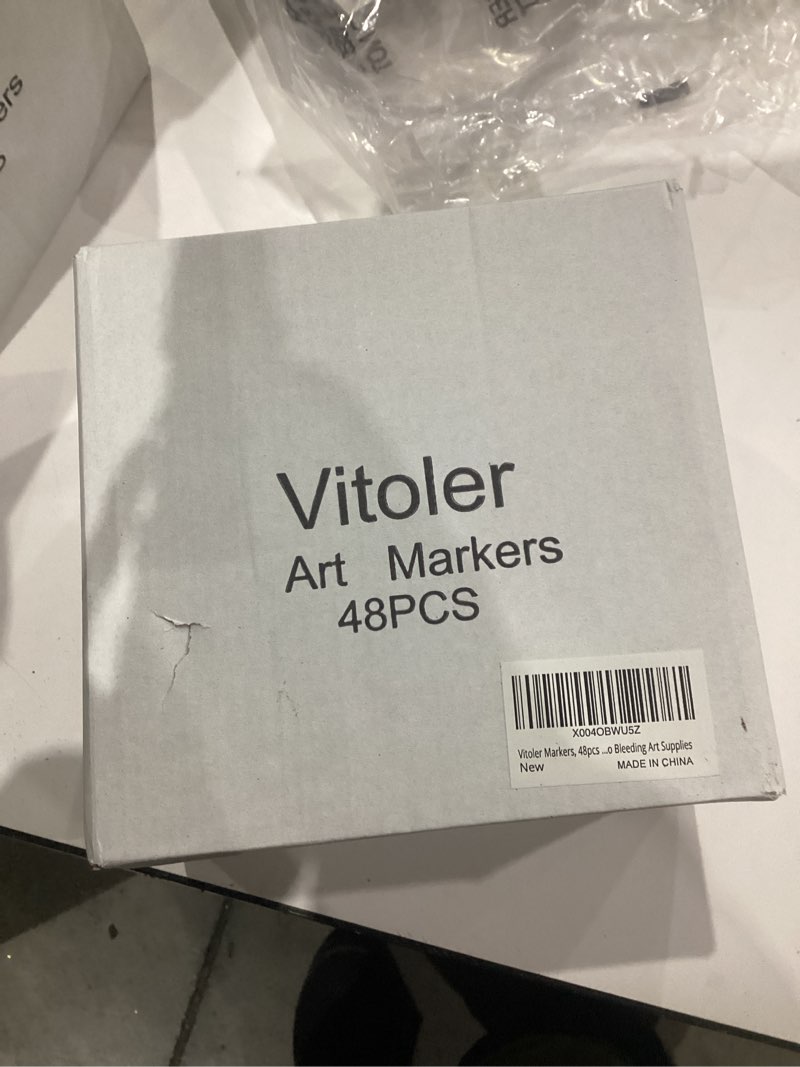 Condition photo showing New/Like New for Vitoler Alcohol Markers,48 Colors Dual Brush Tip Art Marker for Adults Coloring Books, Permanent Drawing Markers for Artist Illustration Art Supplies Brush & Chisel Tip