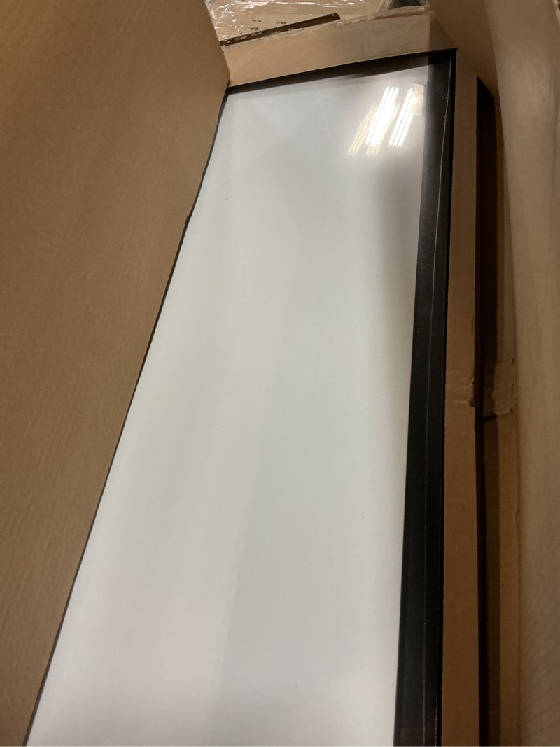 Condition photo showing New/Like New for amazon basics magnetic dry erase whiteboard, 35"w x 23"h, black wooden frame, wall-mounted for writing and presentation black/white 35"w x 23"h