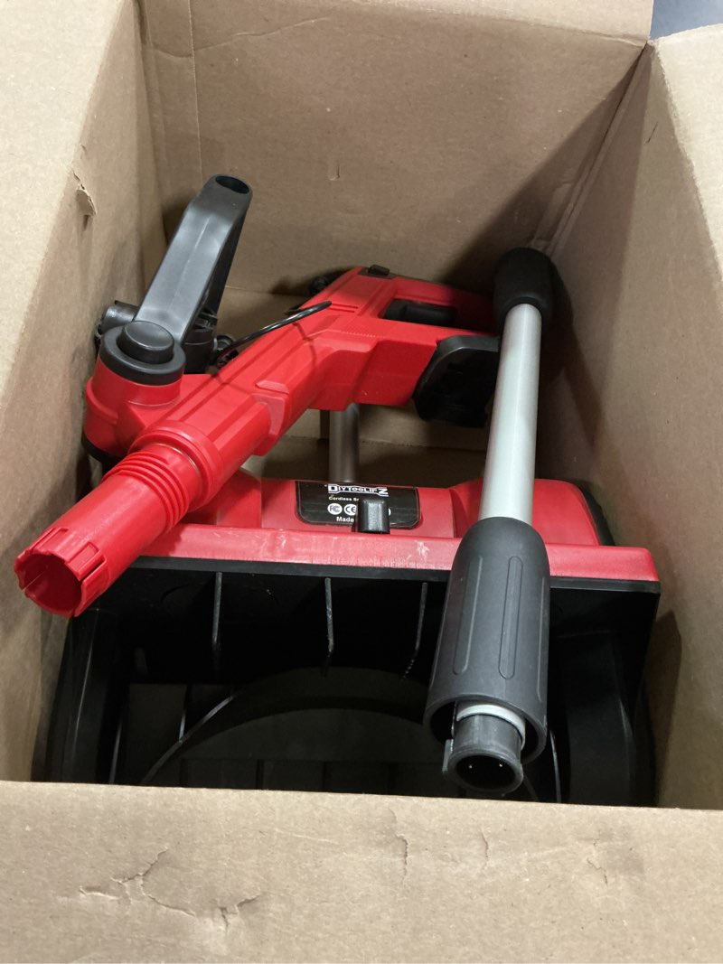 Condition photo showing As Is for 12" Cordless Snow Shovel Compatible with Milwaukee 18v Battery, Electric Snow Blower for Driveway Walkways Snow Removal, LED Work Light, 20Ft Throw Distance, -30°~30° Adjustable Direction (Tool Only) 12-Inch (Bare Tool) Red - Compatible with Milwaukee 18V Battery
