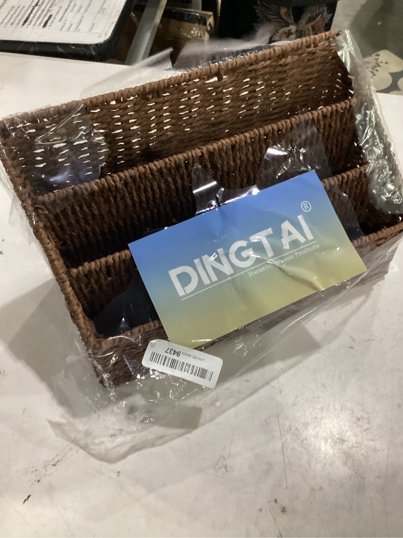 Condition photo showing Good Condition for dingtai rattan desk organizer, tabletop mail holder, 5 slot mail organizer countertop basket, rattan office supplies, boho office desk accessories, wicker desk organizer, magazine holder?brown?