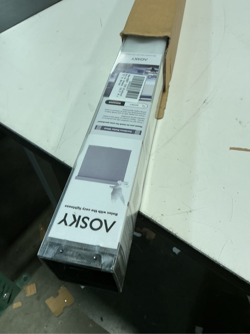 Condition photo showing Good Condition for AOSKY Blackout Roller Shades Cordless Blinds for Windows, Free-Stop Shades with Valance, Thermal Insulated Fabric, UV Protection, Natural Woven Blinds for Home and Office (36.5" W x 72" H, White) White 36.5"W x 72"H