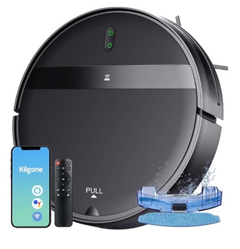 robot vacuum for pet hair, 2-in-1 vacuum & mop combo with tangle-free suction & smart 3d avoidance, app/wi-fi/alexa, ultra-slim & quiet, self-charging for hard floors and low-pile carpet