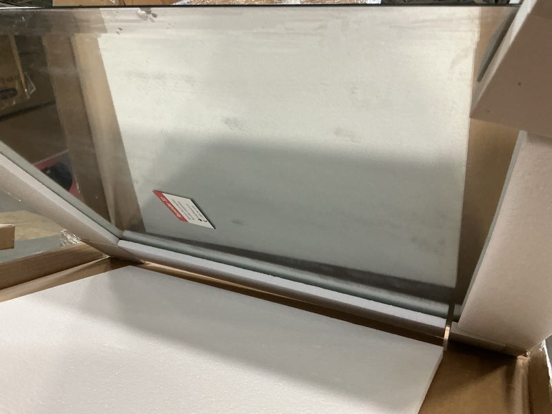 Condition photo showing Good Condition for Keonjinn 24 x 30 Inch Beveled Bathroom Mirror, Rectangle Bathroom Mirrors for Over Sink, Shatterproof Wall Mirror, Modern Decorative for Living Room, Entryway, Bedroom, Horizontal/Vertical