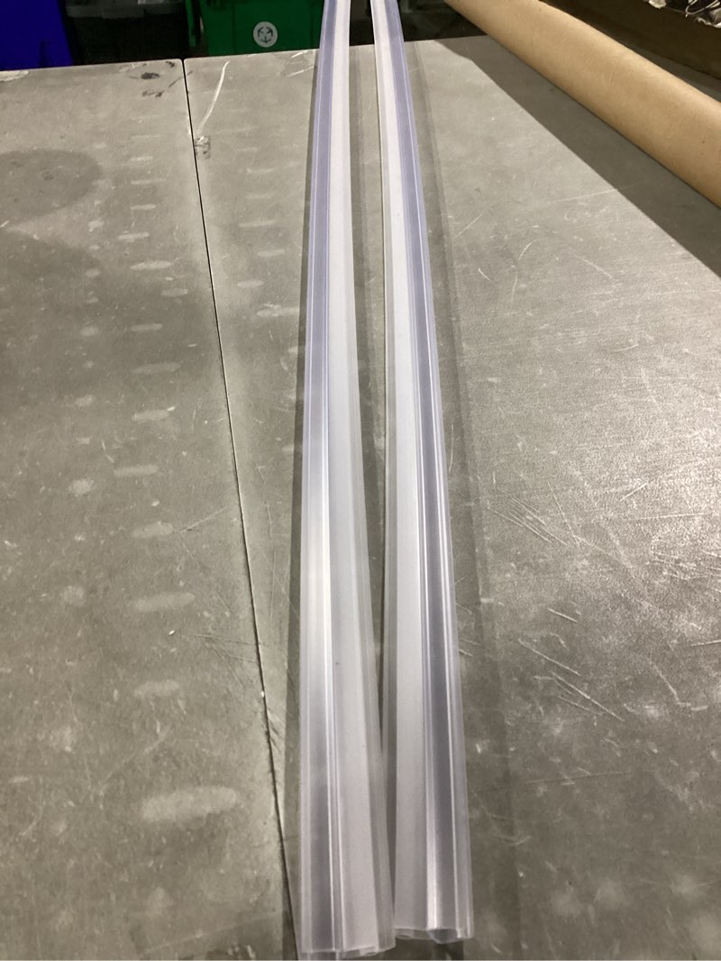 Condition photo showing Good Condition for similar  to photo frameless shower door seal strip 2 pack x 78 inch h for 3/8\\\" thick glass shower door side seal strip bottom seal door sweep ultra clear polycarbonate, stop shower leaks create a water barrier 2pcs x 78\\\" for 3/8\\\" glass h-type side & bottom