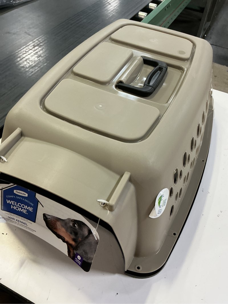 Condition photo showing Good Condition for petmate vari dog kennel portable airline-friendly carriers & crates for small dogs and puppies, durable plastic, pet carrier for home and travel, xs extra small 19" for dogs up to 10 lbs, taupe 19.0"l x 12.5"w x 10.8"h kennel only