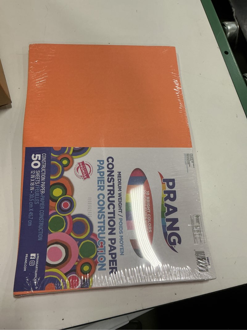 Condition photo showing New/Like New for prang 12 x1 8 in construction paper  10 assorted colors  50 sheets  p6507