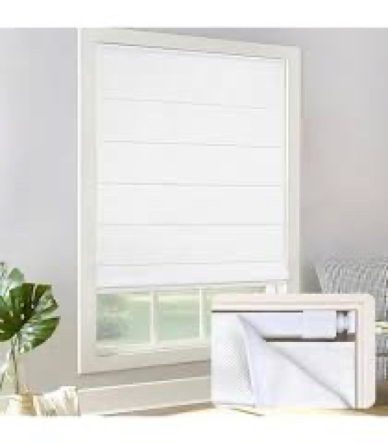 hotsoon no tools no drill roman shades, cordless light filtering roman blinds for windows, room dark