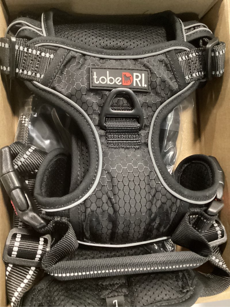 Condition photo showing Good Condition for no pull dog harness adjustable reflective oxford easy control medium large dog harness with a free heavy duty 5ft dog leash large black harness+leash