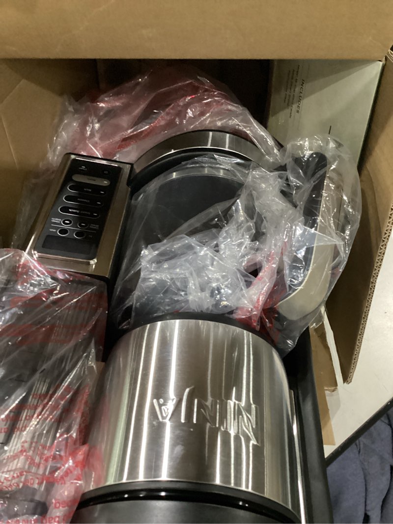 Condition photo showing As Is for Not tested **Ninja Fresh Brew™ Drip Coffee Maker | Programmable 14Cup Glass Carafe, Brew Classic & Rich, 70oz Removable Water Reservoir | Small Batch, Delay Brew, Adjustable Warming Plate | Stainless Steel | CE451 14 Cup