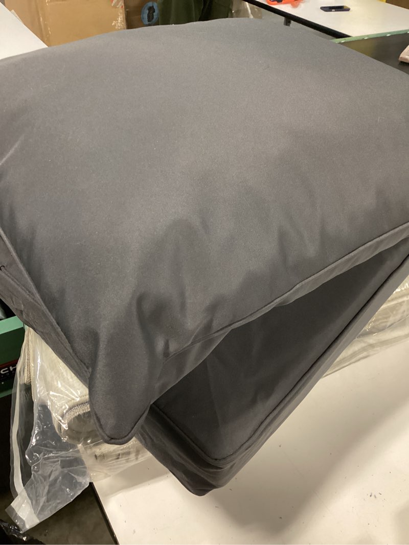 Condition photo showing Good Condition for favoyard outdoor seat cushion set 24 x 24 inch waterproof & fade resistant patio furniture cushions with removable cover deep seat & back cushion with handle and adjustable straps for chair sofa couch dark gray 24 x 24 inch