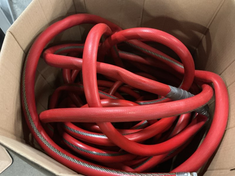 Condition photo showing As Is for neverkink xp teknor apex 3/4-in x 100-ft contractor -duty kink free vinyl red coiled hose
