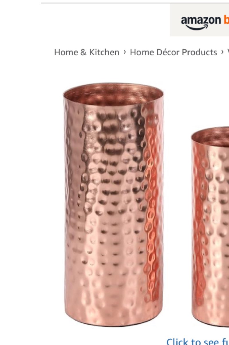 #CER COPPER VASE 9"W, 40"H