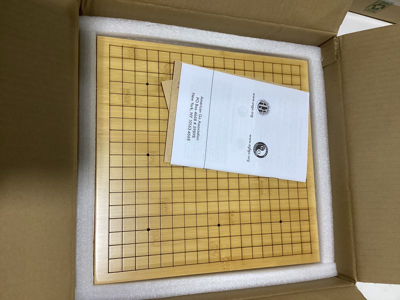 Condition photo showing Good Condition for Bamboo Go Game Set – 12.6 x 12.2-Inch Wooden Board with Pull-Out Storage Drawers & Double Convex Melamine Stones – Full-Size Baduk/Weiqi Strategy Game by Yellow Mountain Imports
