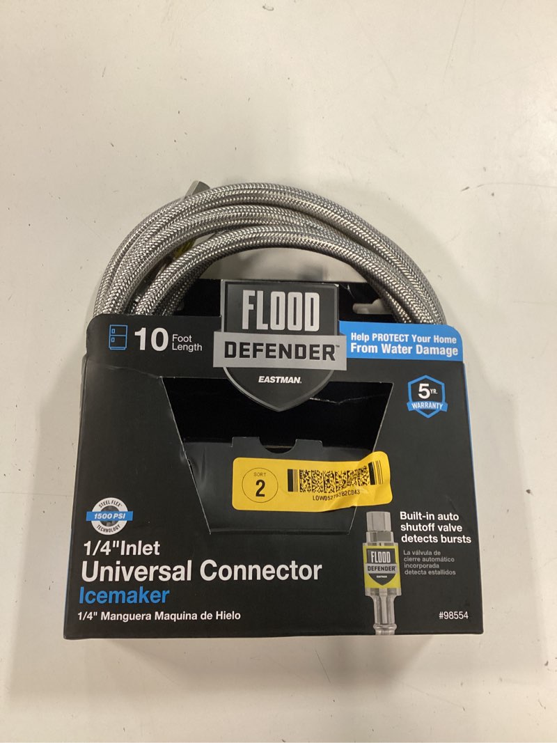 Condition photo showing Good Condition for eastman 10-ft 1/4-in compression inlet x 1/4-in compression outlet braided stainless steel ice maker connector