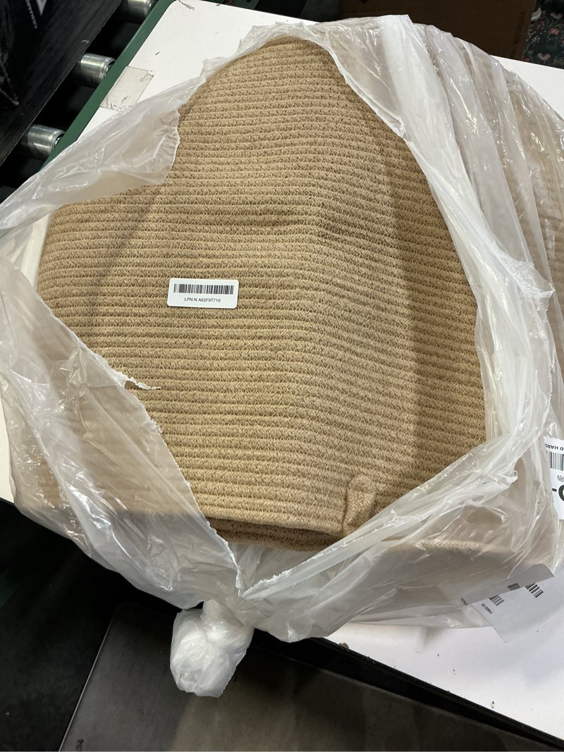 Condition photo showing Good Condition for YOUDENOVA Cotton Laundry Hamper, 58L - Woven Collapsible Storage Basket - Jute Brown 58L Jute Brown