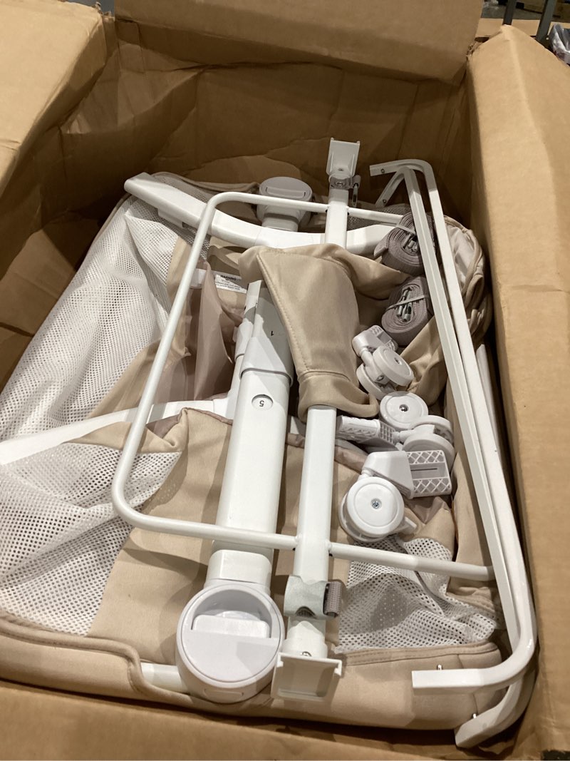 Condition photo showing Good Condition for bassinet bedside sleeper - all-mesh design, portable bedside bassinet for baby with washable mattress, 5 adjustable heights?beige?