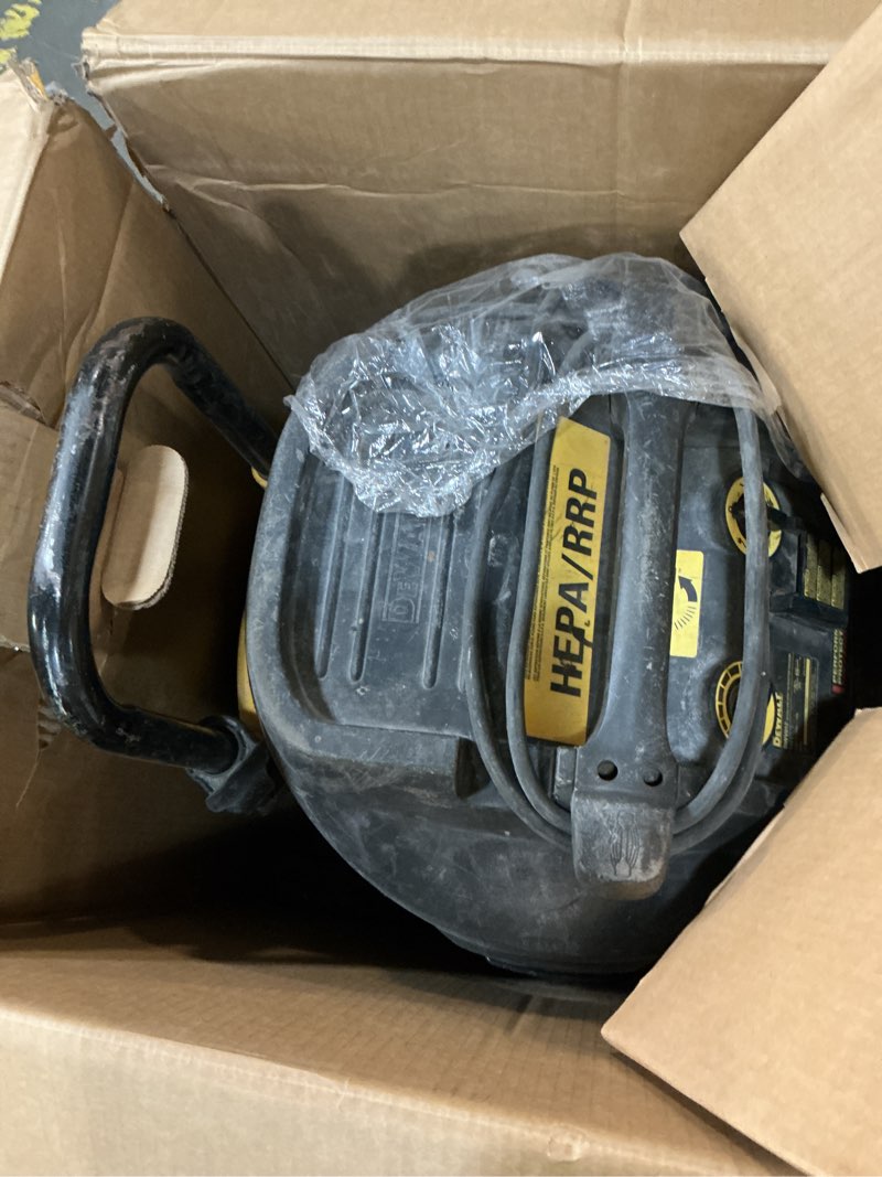 Condition photo showing As Is for dewalt 10 gal. dust extractor with automatic filter clean, corded (dwv015)
