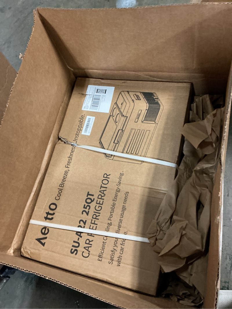 Condition photo showing New/Like New for aeitto 12 volt car refrigerator 25quart car fridge freezer electric cooler portable cooler 12v fridge rv refrigerator -4?-68? temp control 12/24v dc & 100-240v ac for travel, camping, rv, road dusty blue 25 quart