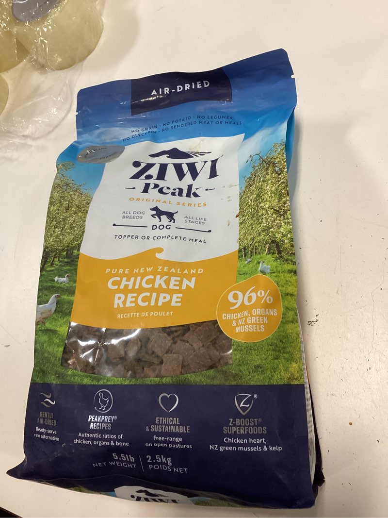 Condition photo showing New/Like New for ZIWI Peak Air-Dried Dog Food – Chicken - All Natural, High Protein, Grain Free, Limited Ingredient w/ Superfoods (88oz) Chicken 5.5 Pound (Pack of 1)