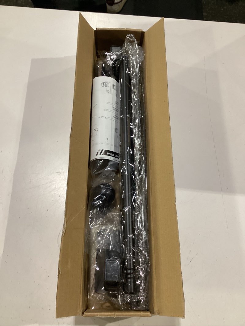 Condition photo showing New/Like New for no-drill curtain rod with adhesive & pin-nail mount system - renter friendly & minimal wall damage, 5/8" diameter black adjustable rod for windows 28 to 60 inch 30-66" black