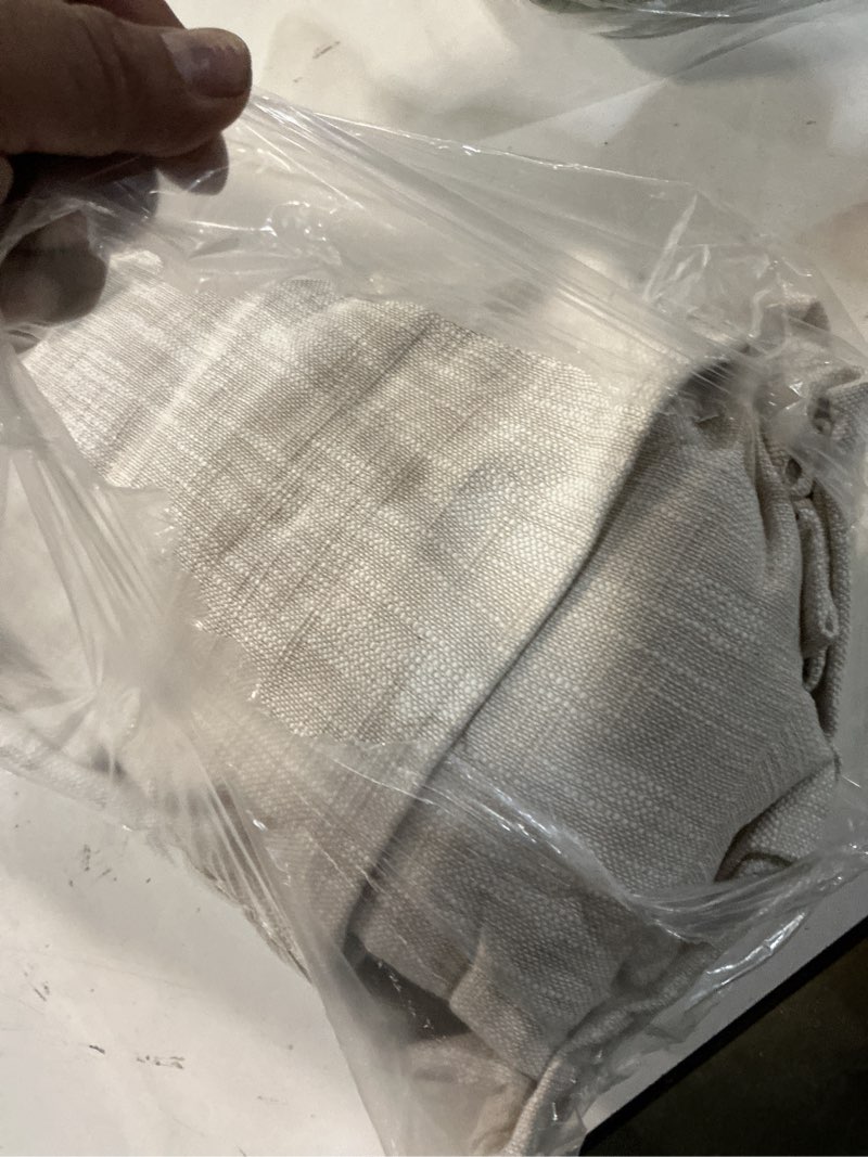 Condition photo showing Good Condition for textured cotton curtain, 48x96, oatmeal
