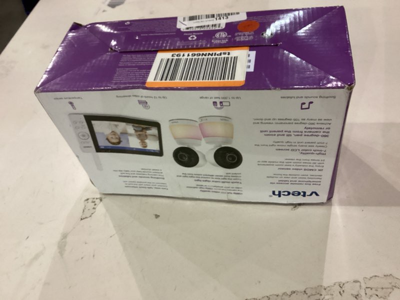 Condition photo showing As Is for VTech 2-Cameras Smart WiFi Baby Monitor with 1080p FHD Video, Free App with Motion Video, Sound/Motion Detection and Notifications, 7" IPS Display with Split-Screen, Pan-Tilt-Zoom: Smart HQ Max Twin
