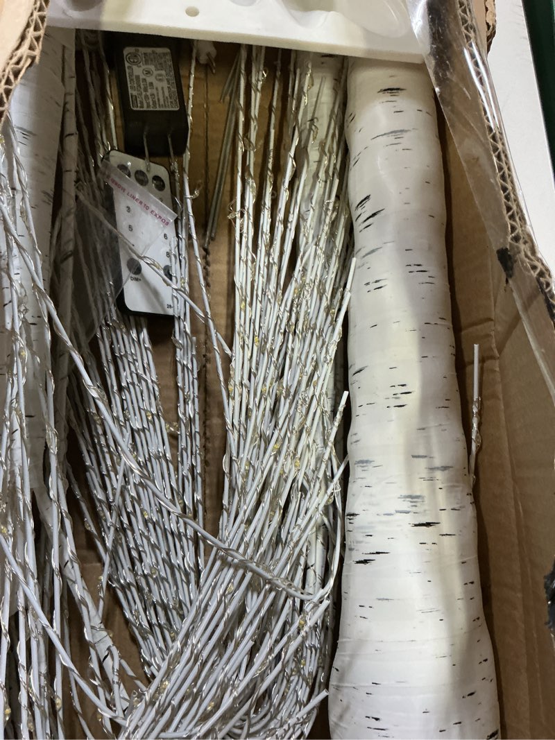 Condition photo showing Good Condition for 6ft lighted birch tree, birch tree with 880 led lights, 8 twinkling modes and timer, dimmable, twinkle christmas tree for indoor outdoor home party garden wedding decorations 6ft-880lights