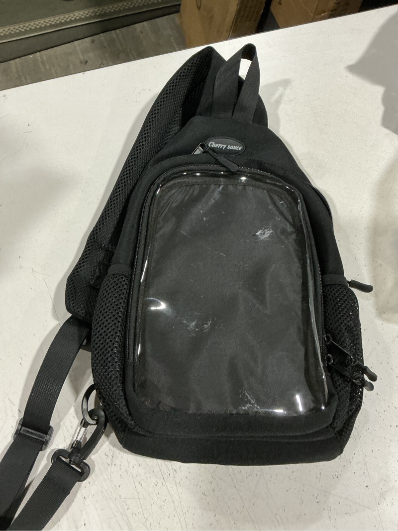 Condition photo showing Good Condition for cherry sauce kawaii oxford ita bag pin display chest pack shoulder bag sport backpack hiking daypack black