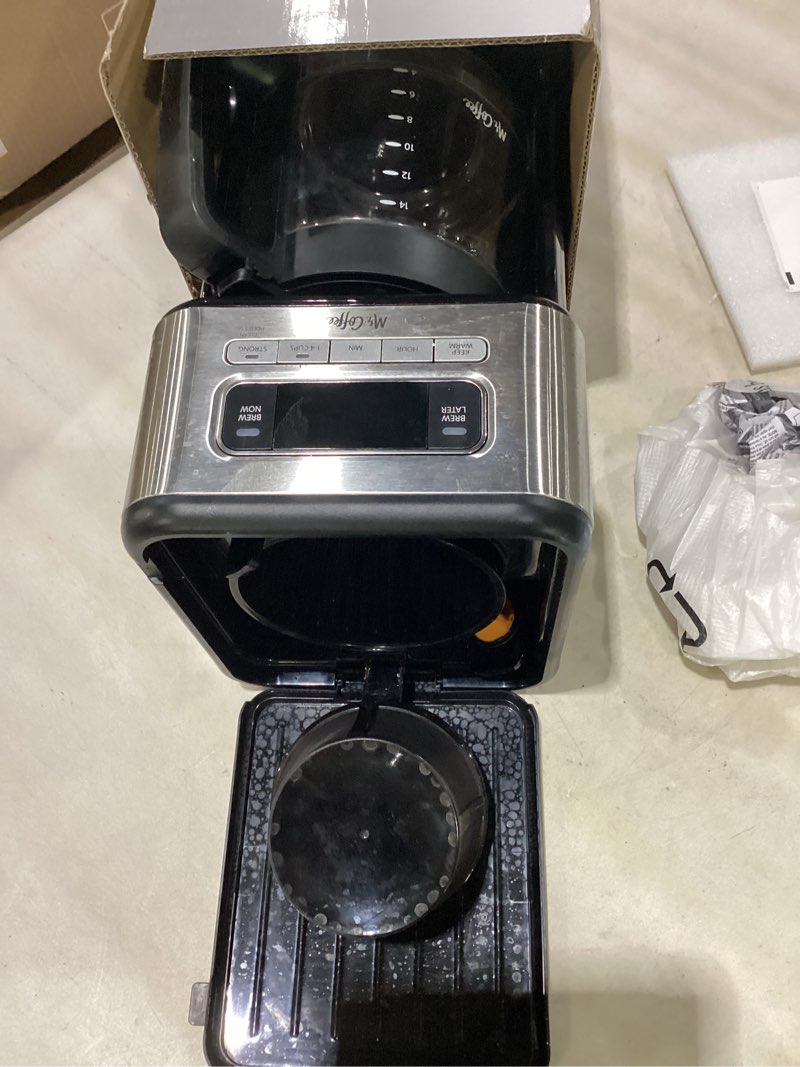 Condition photo showing As Is for *refurbished/nottested*mr. coffee 14 cup programmable coffee maker stainless steel