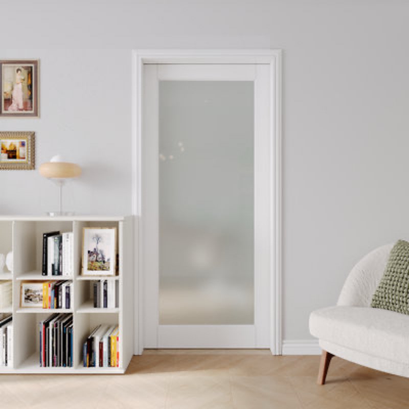 Solid and Manufactured Wood Sliding Pocket Closet Doors with Hardware Kit Set & Soft Close (incomplete, door only)