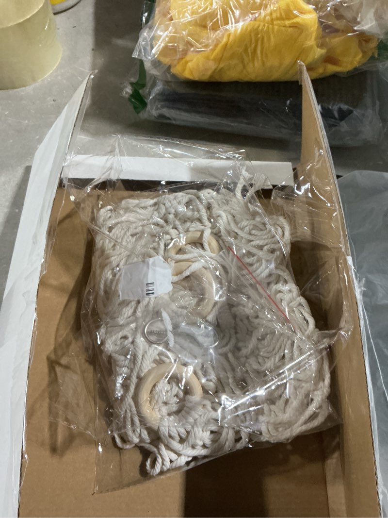 Condition photo showing Good Condition for stuffed animal storage hammock or net corner - large toy hammock net for stuffed animals room decor - cute stuff animal organizer plush holder - kids baby nursery essentials wall bedroom home decor standard(41.5"l x 55.2"w x 41.5"h) beige