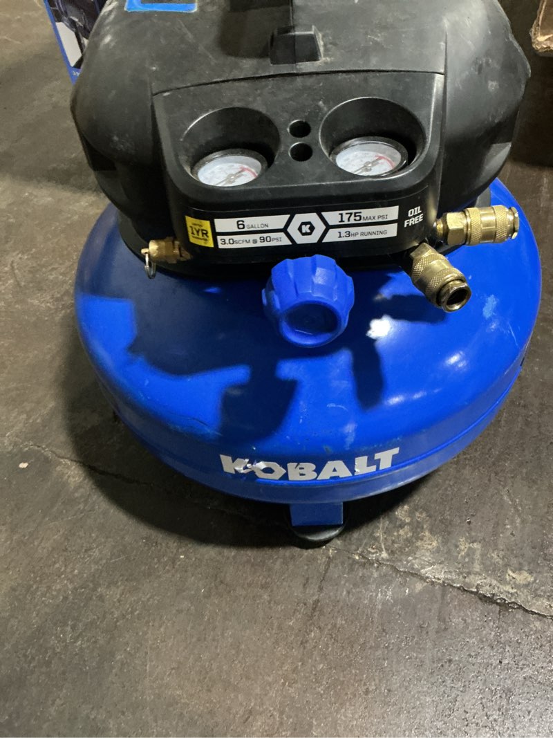 kobalt 6-gallon portable electric 175 psi pancake air compressor