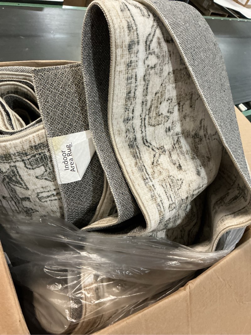 Condition photo showing Good Condition for washable area rugs for living room: 8x10 bedroom area rugs boho vintage rugs stain resistant non slip low pile soft lightweight carpet for kitchen dining room farmhouse nursery kids room home office