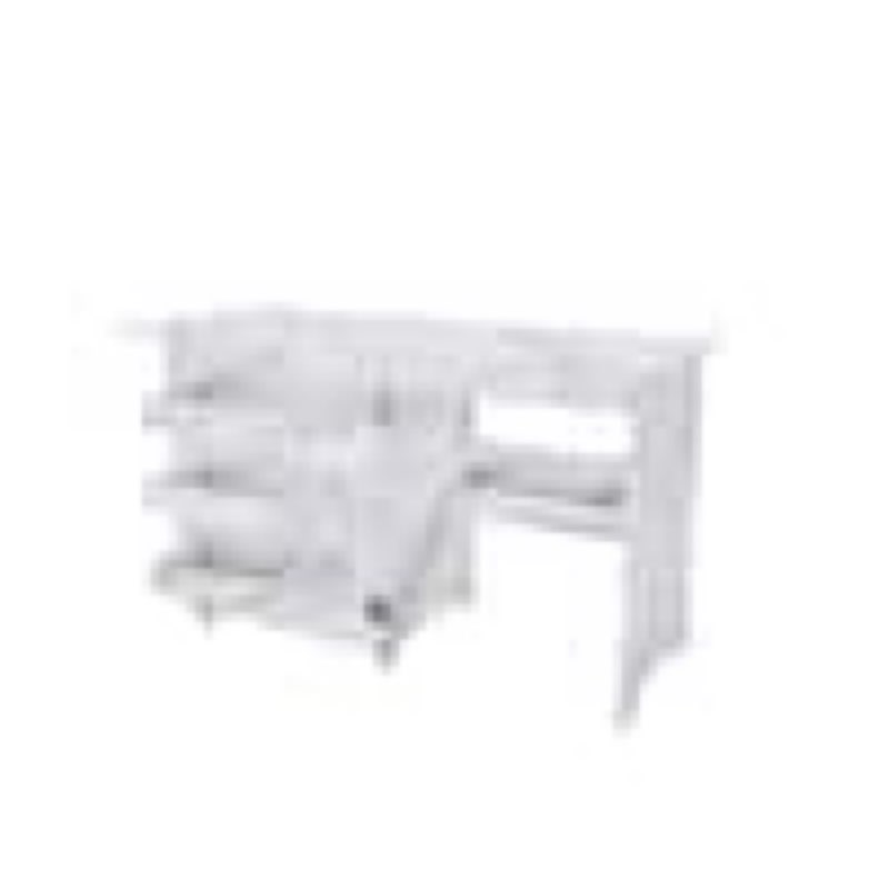 45.67 in. W White Wood 4-in-1 Folding Craft Sewing Table with Lockable Wheels,Computer Desk,Rolling Sewing Machine Table