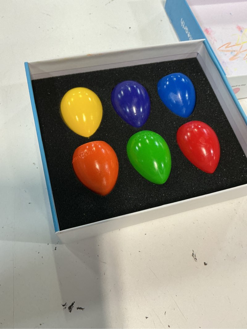 Condition photo showing New/Like New for jupitearth egg crayons for toddler 1-3, non toxic jumbo crayons, 6 colors | palm-grasp baby crayons, washable toddler crayons for kids, fat brain toys for art supplies & perfect gifts for boys & girls