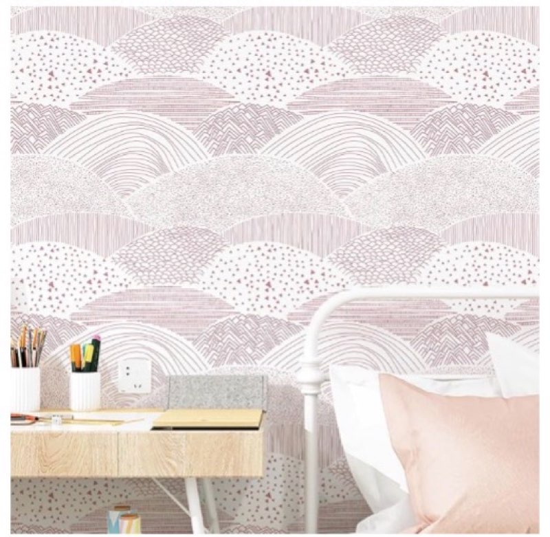 Peel and Stick Wallpaper Green and Gold Wall Paper Dot/Line Contact Paper 17.3''x393.7'' Removable Self-Adhesive Wallpaper Room Decor Wall Covering Vinyl Rolls 17.3\" x 393.7\"  pink & white 