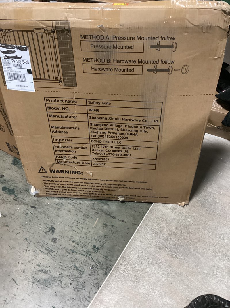 Condition photo showing Good Condition for Fairy Baby Extra Wide Baby Gate for Doorways Auto Close Safety Gates for Bedroom, Fits 57.5 Inch to 62 Inch with Pressure Mounted Extention Kit, White 57.5-62 Inch (Pack of 1)